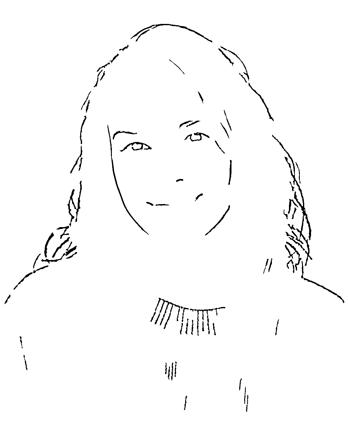 Portrait converted to clean line art with the image to line art converter